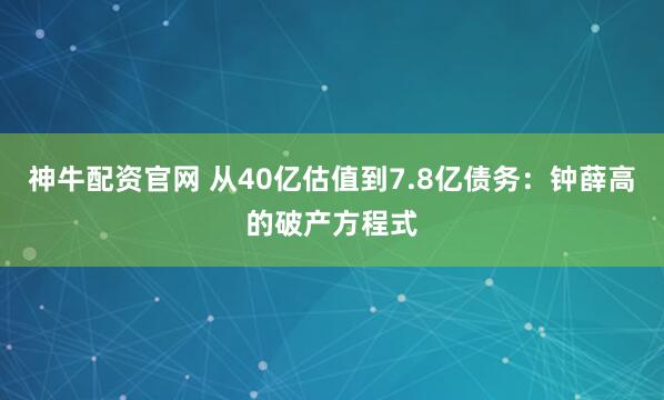 神牛配资官网 从40亿估值到7.8亿债务：钟薛高的破产方程式